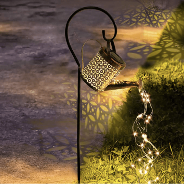 Glowing Watering Can Solar Powered - LED Waterfall Light