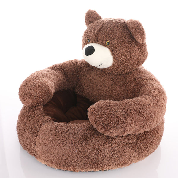 Cute-Bear-Hug-Pet-Bed-Coffee